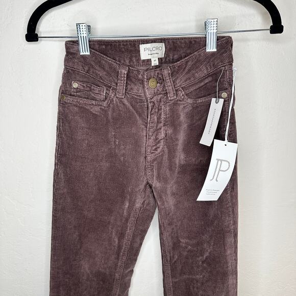 Anthropologie Pilcro The Yaya Mid Rise Corduroy Crop Kick Flare Jeans 23 Tall - Picture 5 of 16
